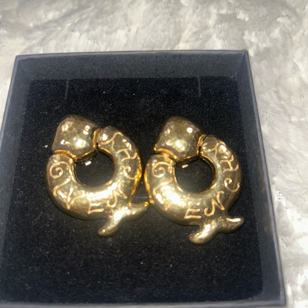 Rare Vintage Givenchy Gold Hoop Earrings